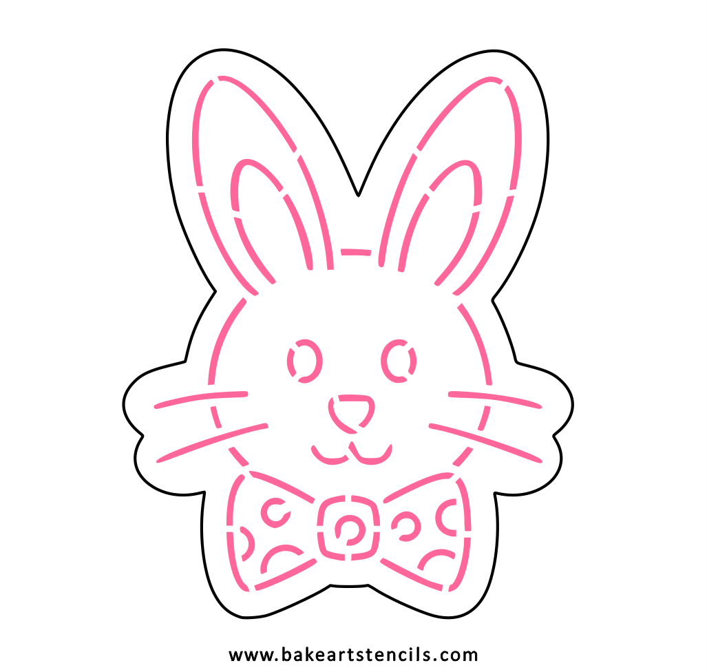 Bow Tie Bunny Cutter/Stencil bakeartstencil