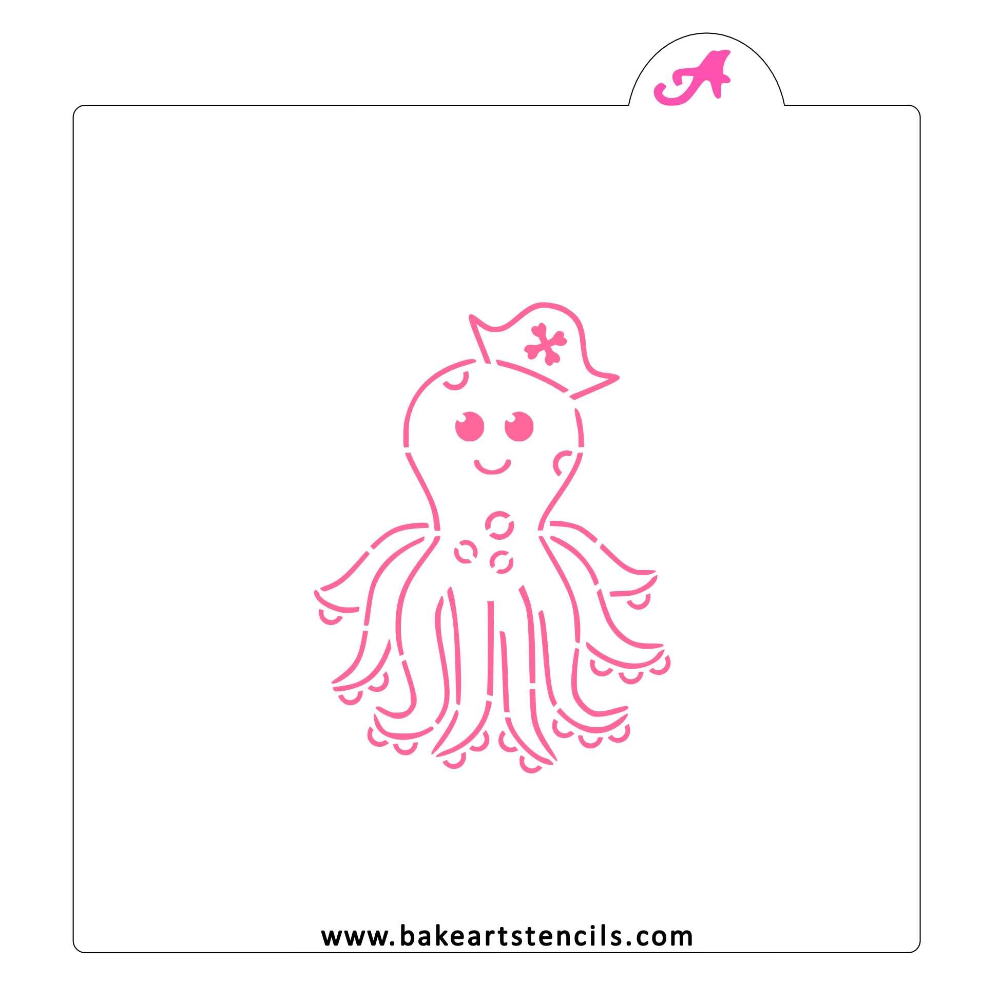 Cute Octopus PYO Stencil bakeartstencil