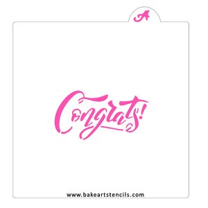 Fancy Congrats Cookie Cutter/Stencil bakeartstencil