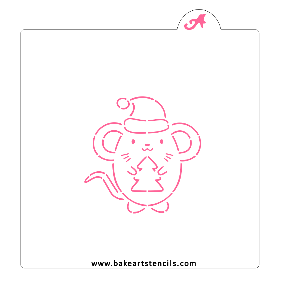 Merry Mouse PYO Stencil bakeartstencil