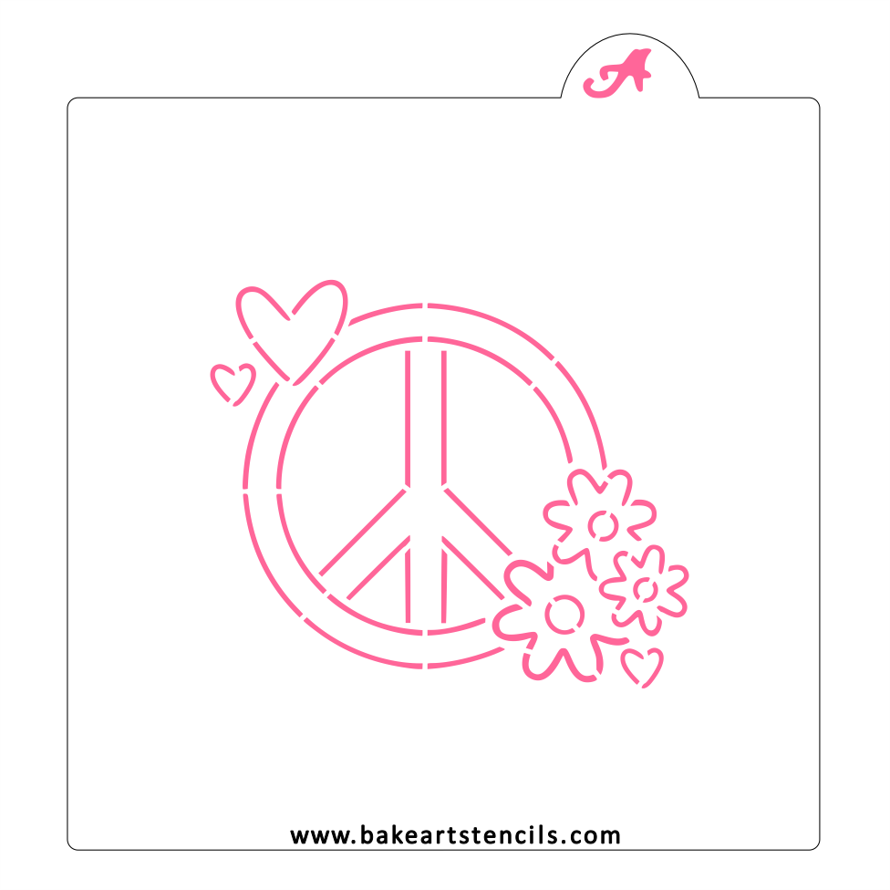 Peace Love PYO Stencil bakeartstencil