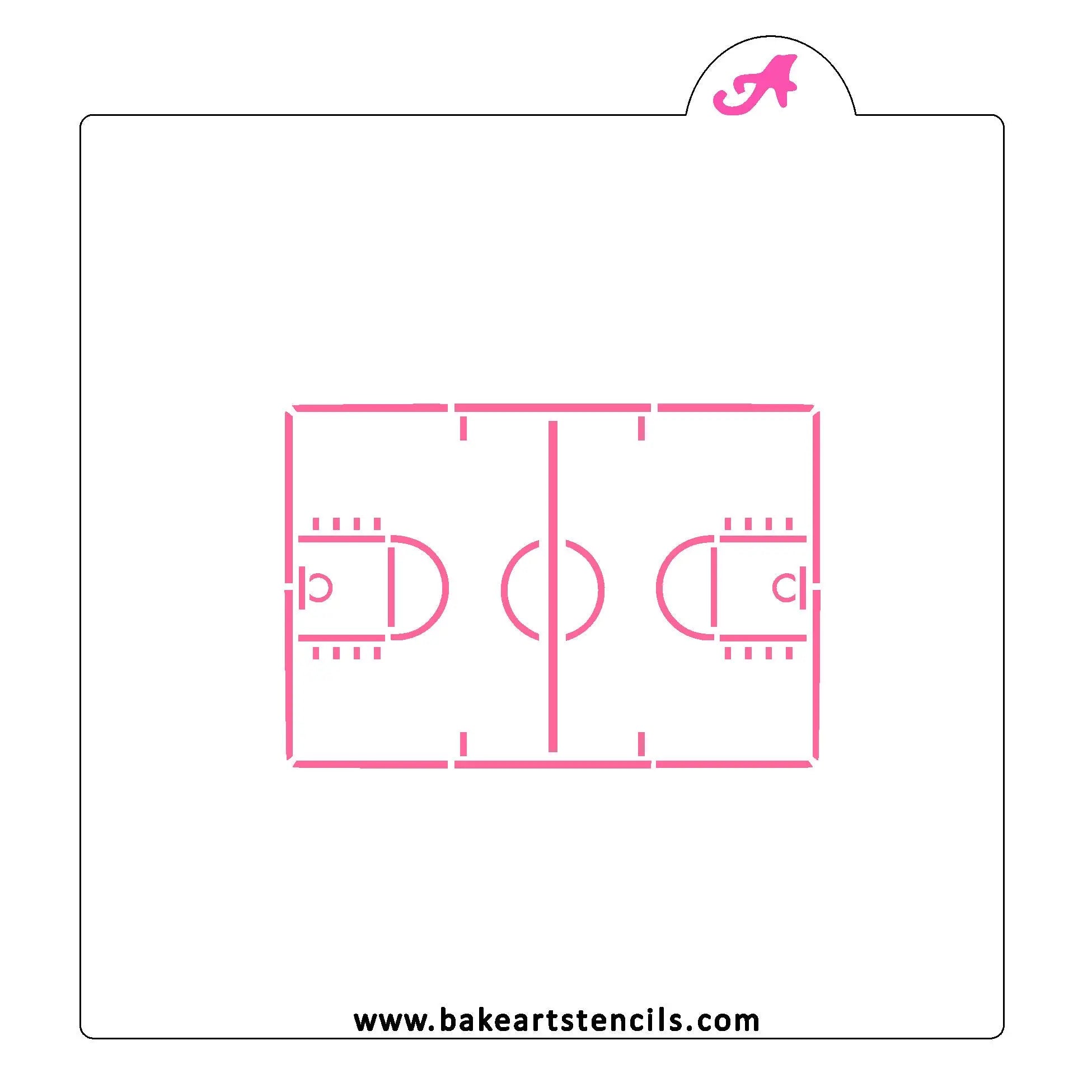 Basketball Court Cookie Stencil bakeartstencil