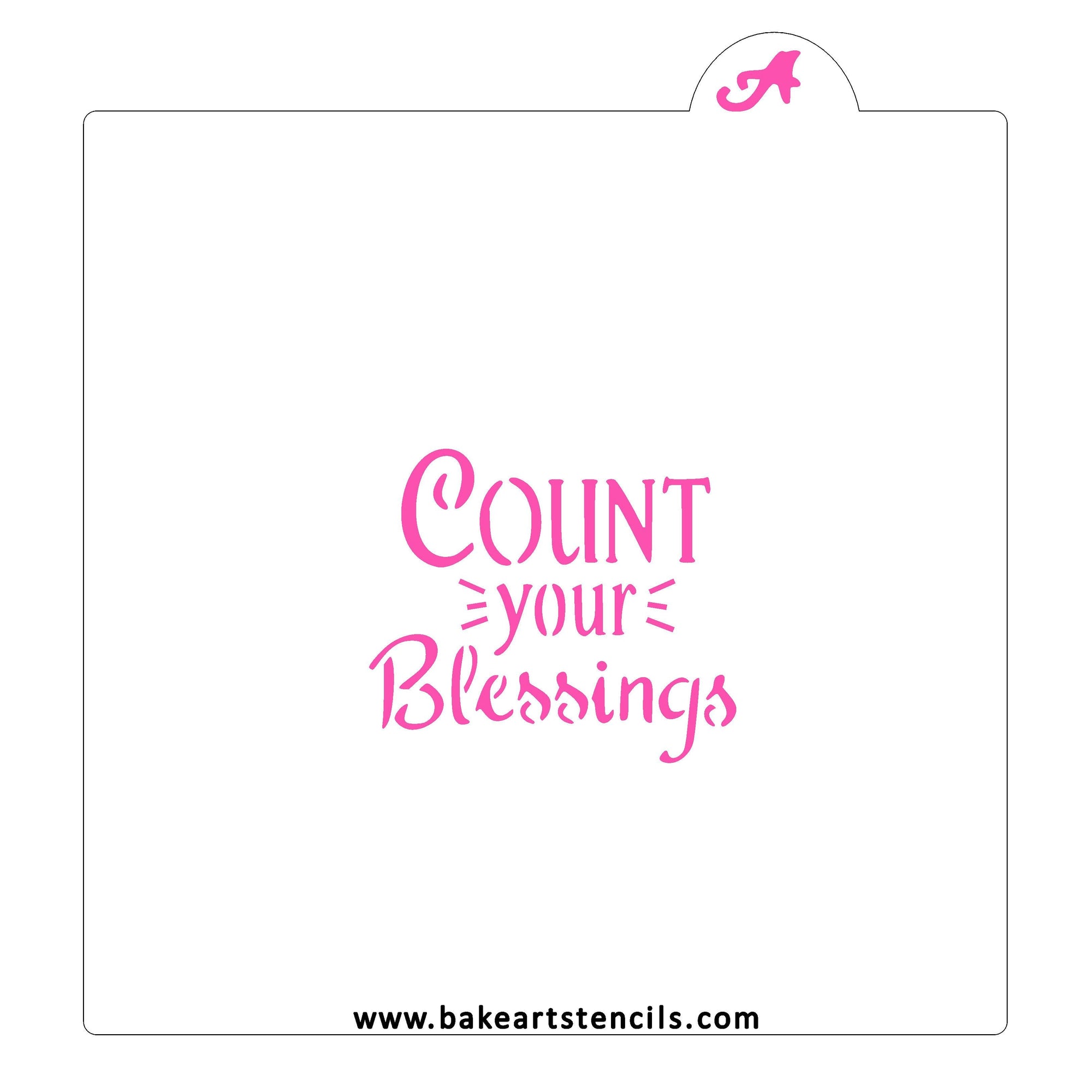 Count Your Blessings Cookie Stencil bakeartstencil