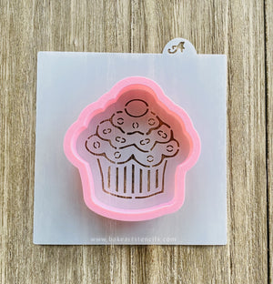 Cupcake PYO Cookie Stencil with Cutter bakeartstencil