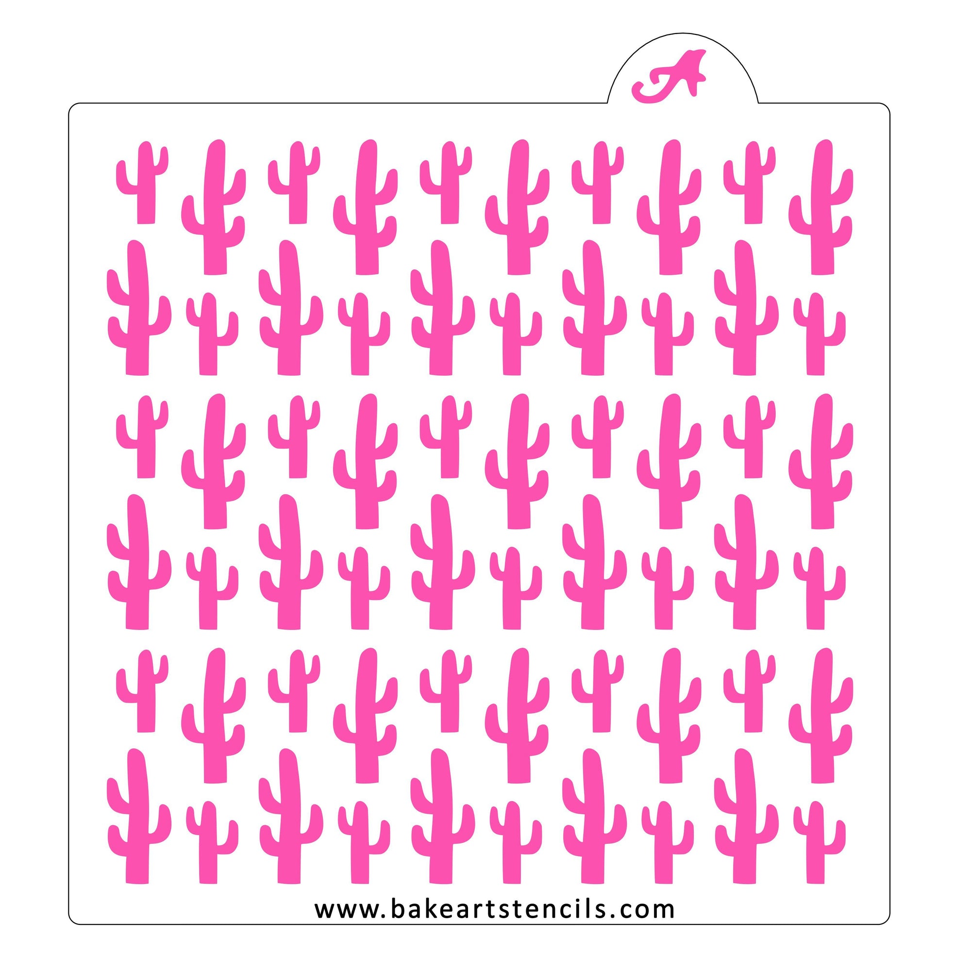 Desert Cactus Pattern Stencil bakeartstencil