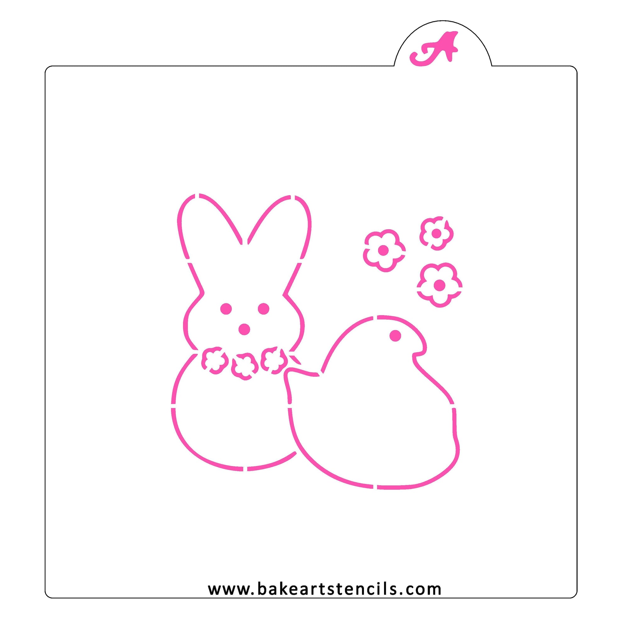 Easter Marshmallow PYO Cookie Stencil bakeartstencil
