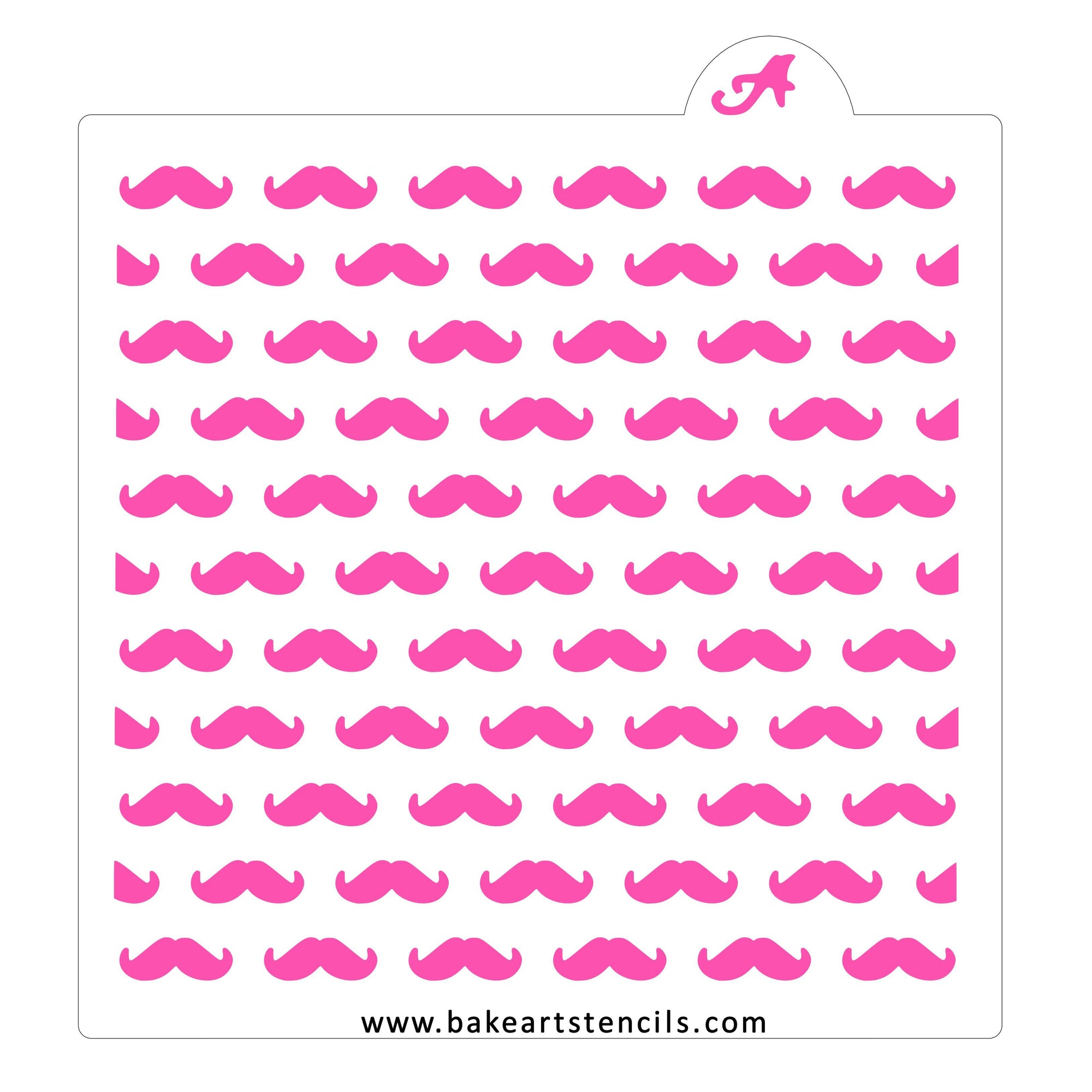 Mustache Pattern Stencil bakeartstencil