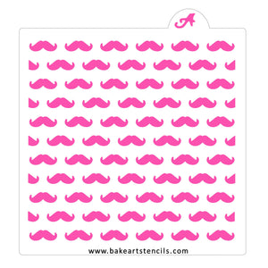 Mustache Pattern Stencil bakeartstencil