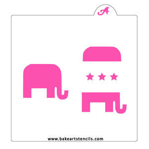 Republican Elephant Stencil Set bakeartstencil