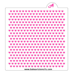Teeny Hearts Pattern Cookie Stencil bakeartstencil
