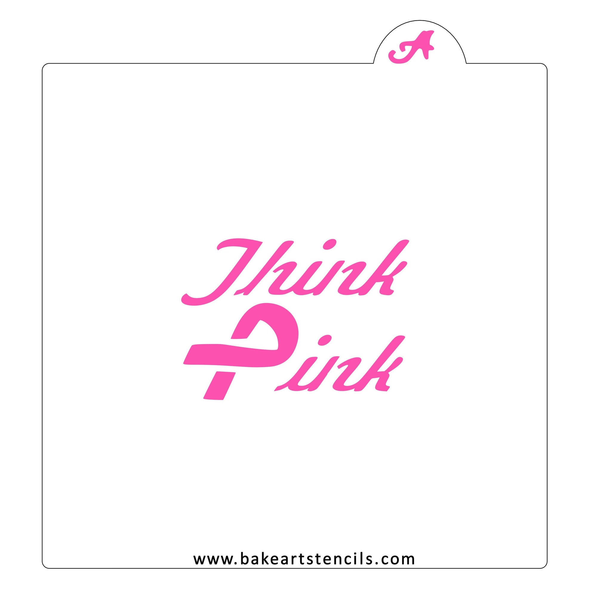 Think Pink Cookie Stencil bakeartstencil