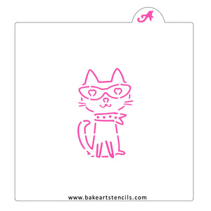 Valentine Cat PYO Cookie Stencil bakeartstencil