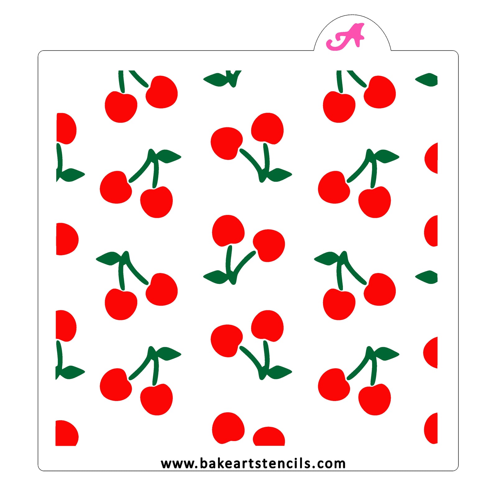 Cherry Patter Cookie Stencil, a 2-piece Set, part of our Food and Drinks Cookie Stencil Collection.