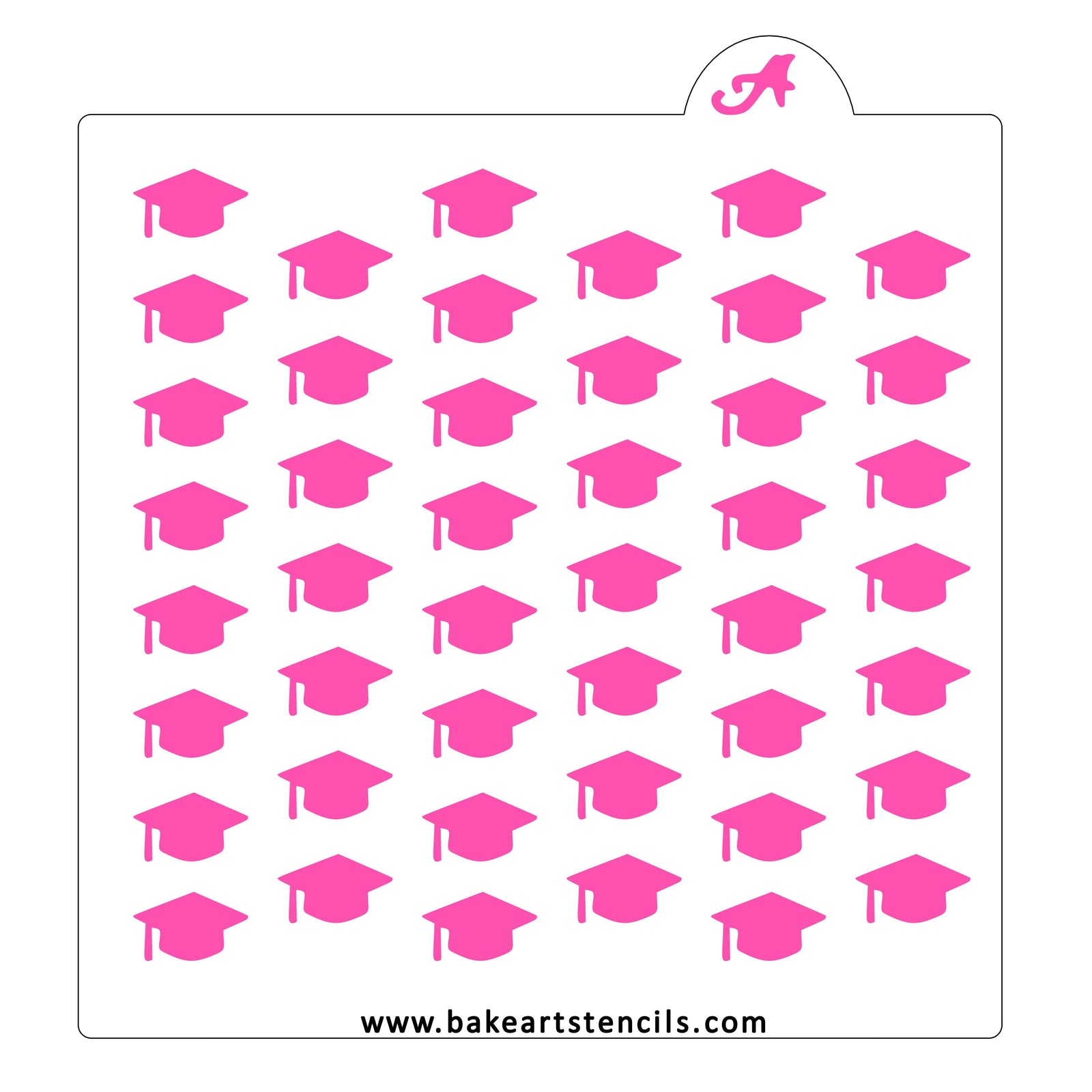 Grad Cap Pattern Cookie Stencil 