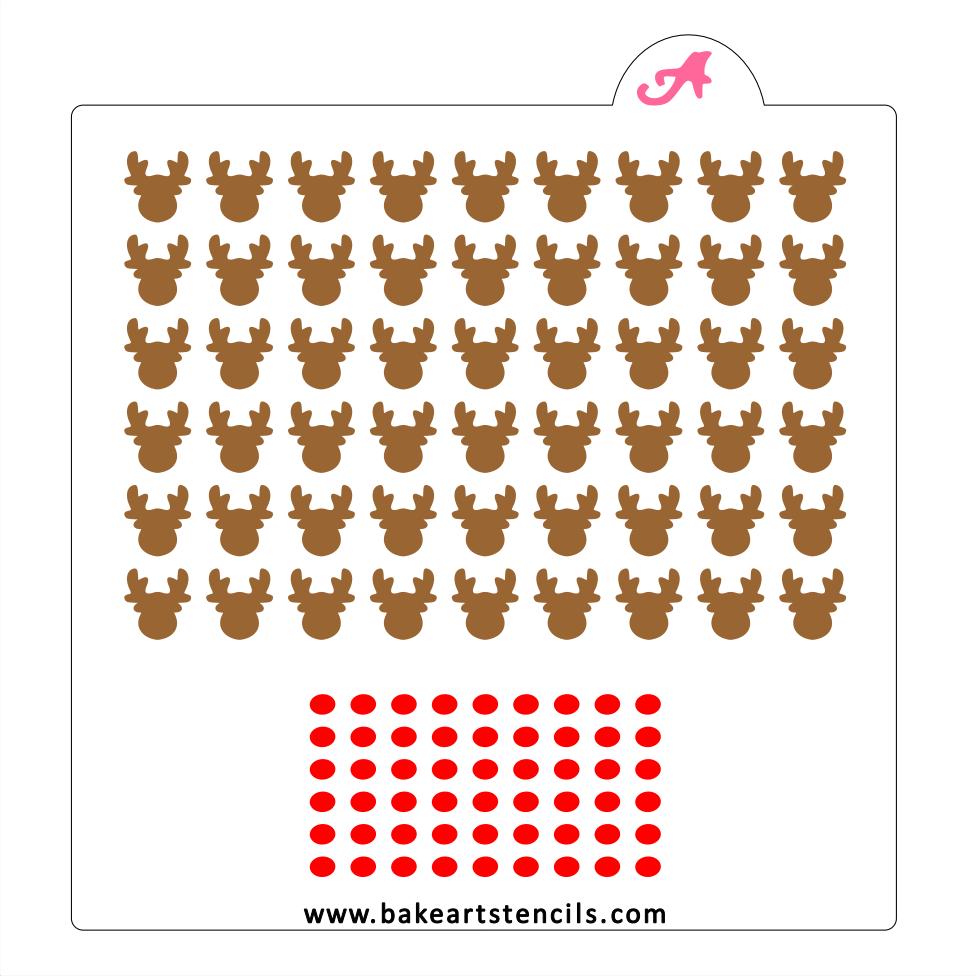 Reindeer Nose Sprinkles Stencil, part of our Winter and Christmas Sprinkles Stencil Collection.