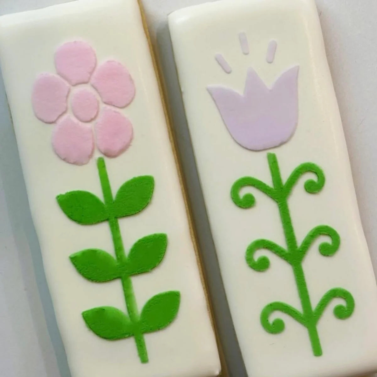 Spring Flowers Cookie Stick Stencil & Cutter bakeartstencil
