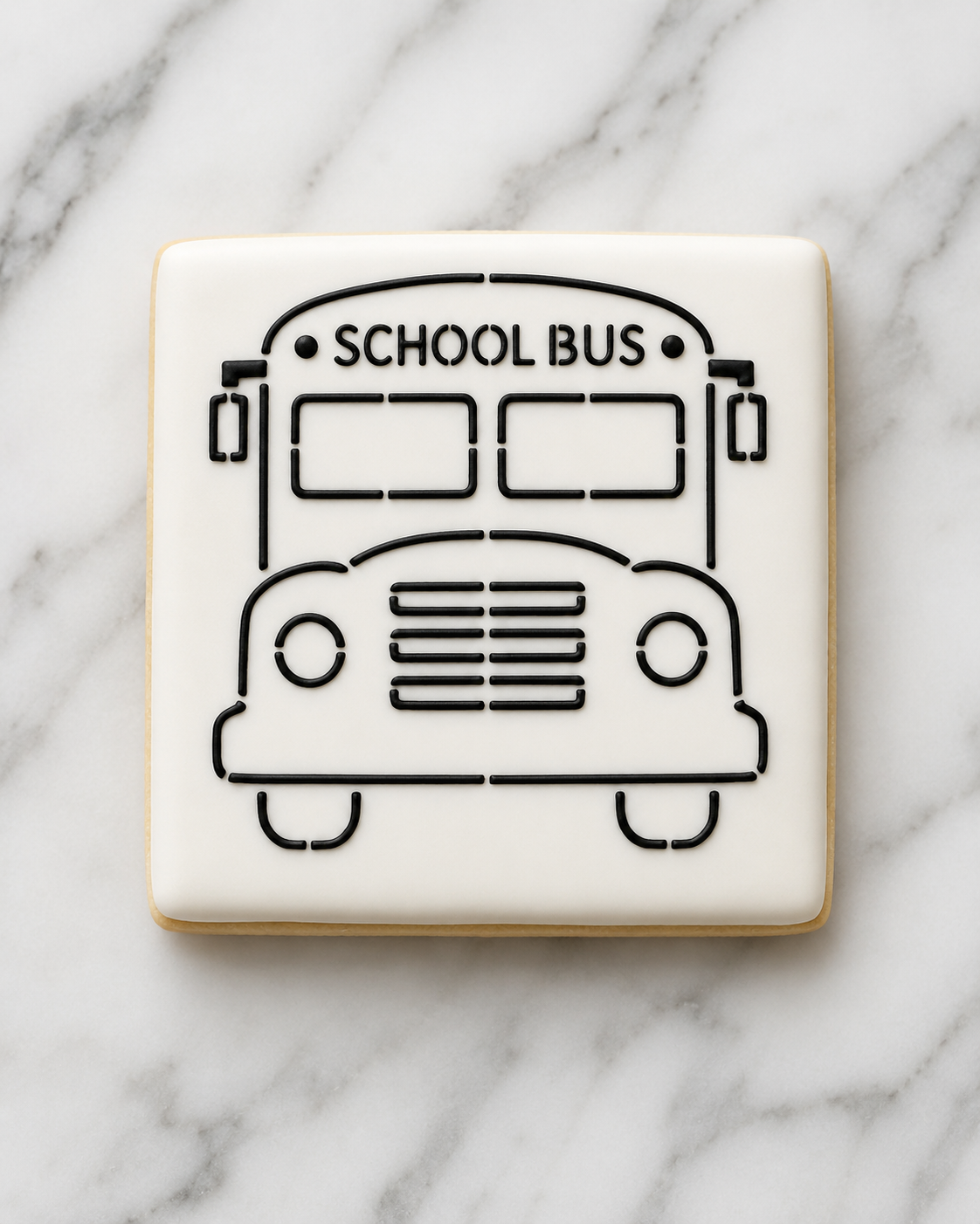 School Bus PYO Cookie Stencil bakeartstencil
