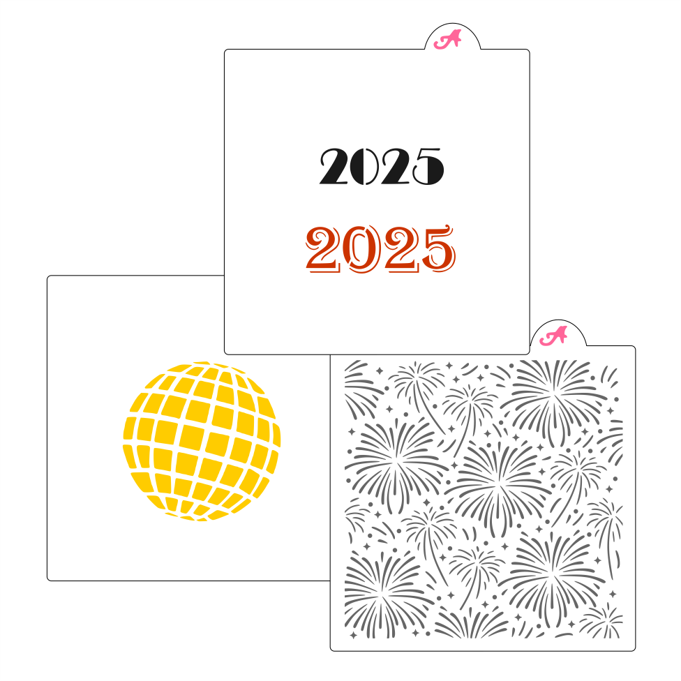 New Years Stencil Bundle bakeartstencil