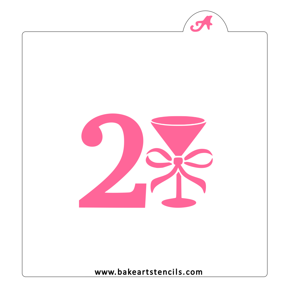 21st Birthday Cookie Stencil bakeartstencil