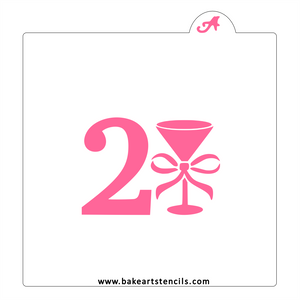 21st Birthday Cookie Stencil bakeartstencil