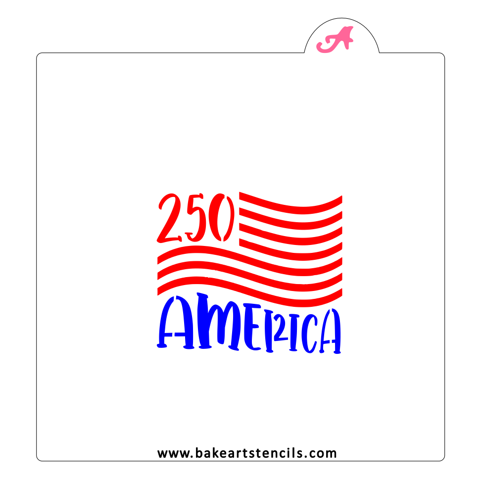 250 America Cookie Stencil bakeartstencil