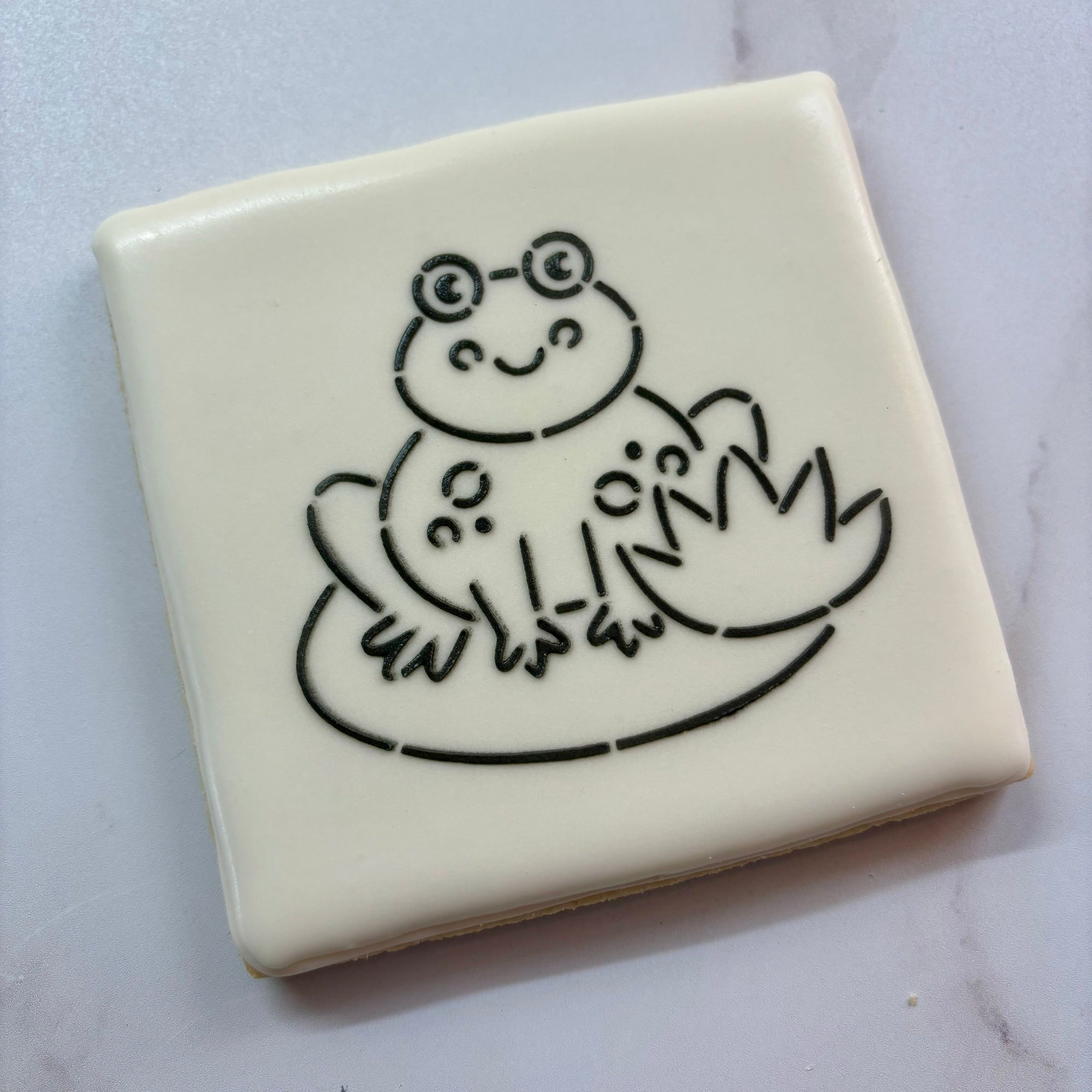 Frog PYO Cookie Stencil bakeartstencil