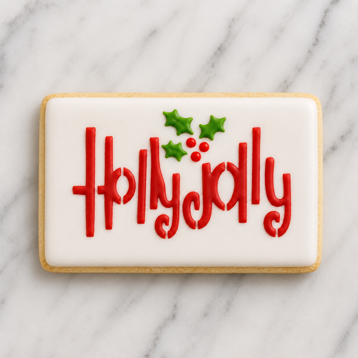Holly Jolly Cookie Stencil bakeartstencil