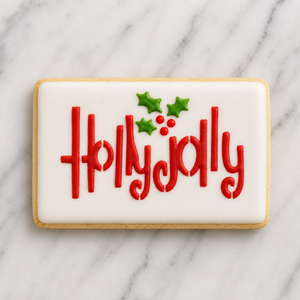 Holly Jolly Cookie Stencil bakeartstencil