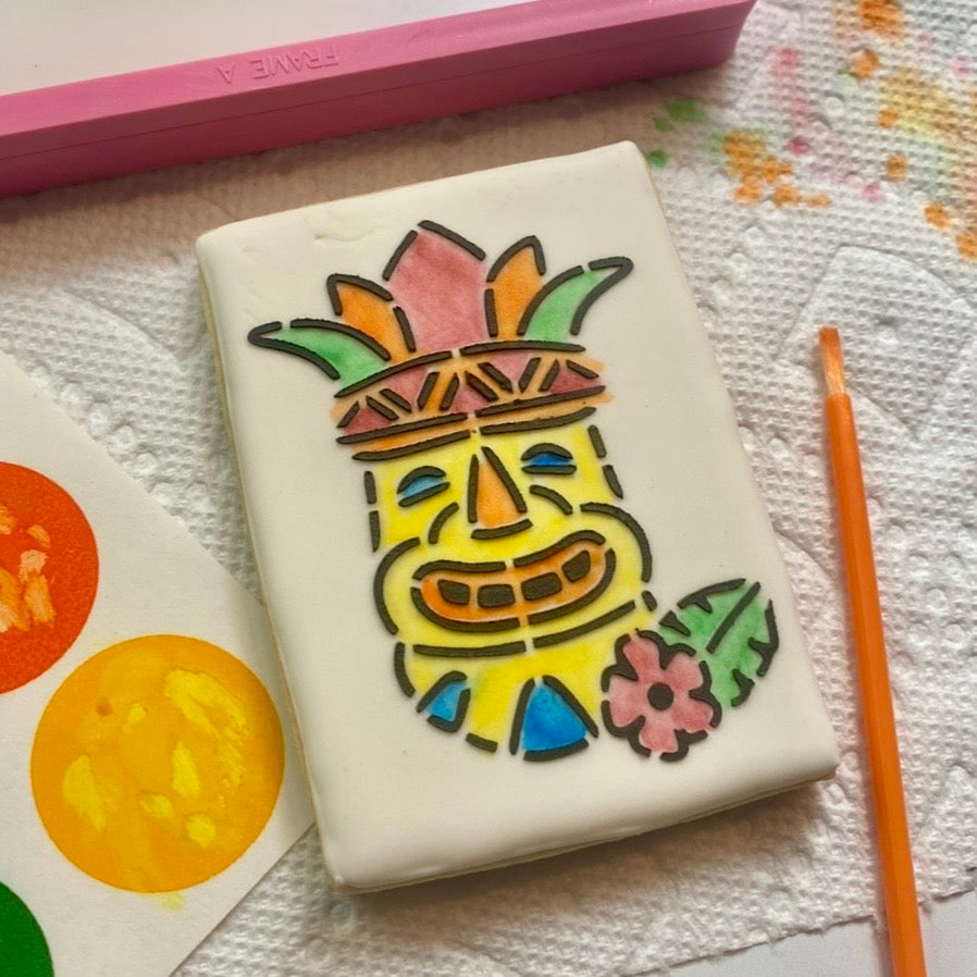 Tiki Mask PYO Stencil bakeartstencil