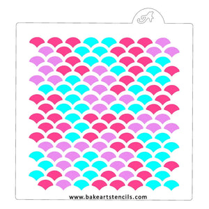 Fish Scale Pattern Cookie Stencil bakeartstencil