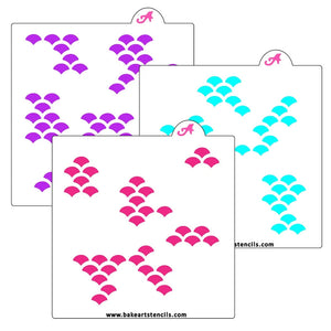 Fish Scale Pattern Cookie Stencil bakeartstencil