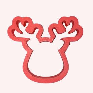 Reindeer Head Cookie Cutter, a festive shape for Christmas sugar cookies.