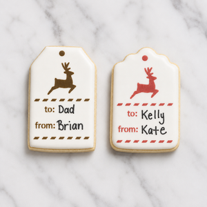 Deer Gift Tag Cookie Stencil bakeartstencil