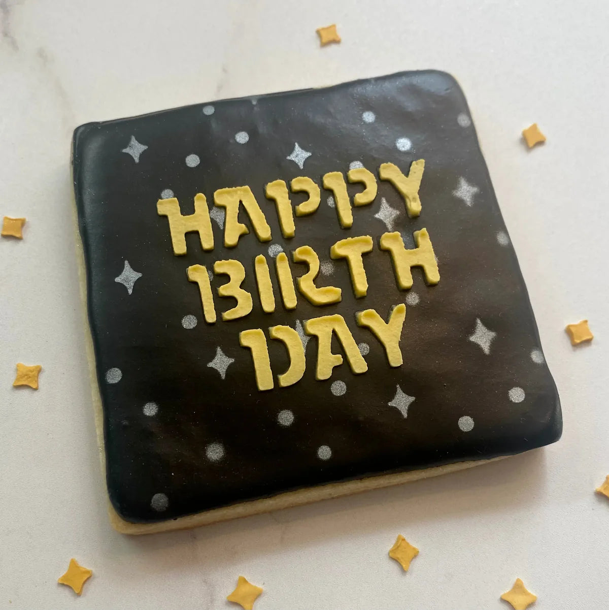Birthday Battle Cookie Stencil bakeartstencil