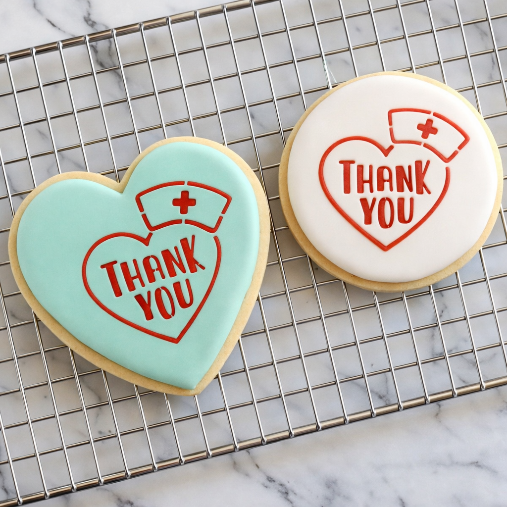 Nurse Love Cookie Stencil bakeartstencil