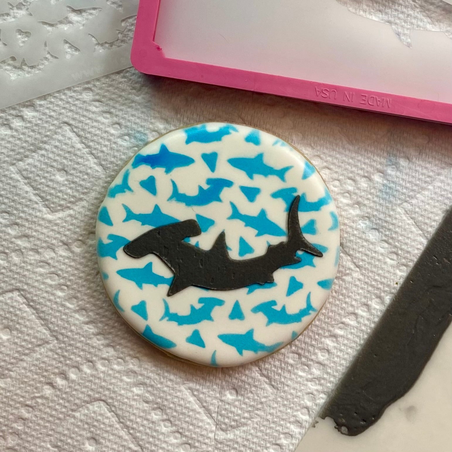 Sharks Cookie Stencil bakeartstencil