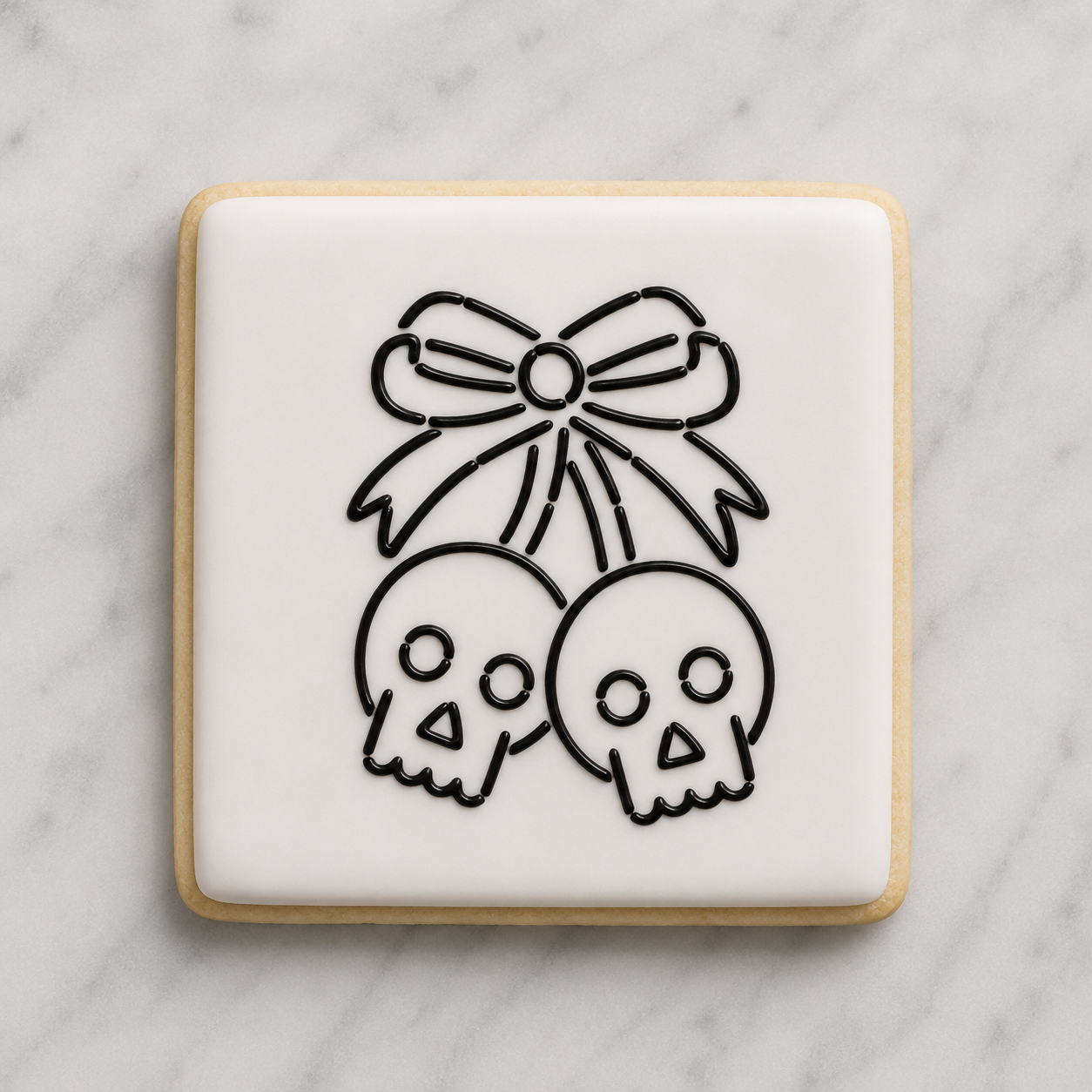 Skull Bow PYO Cookie Stencil bakeartstencil