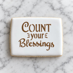 Count Your Blessings Cookie Stencil bakeartstencil