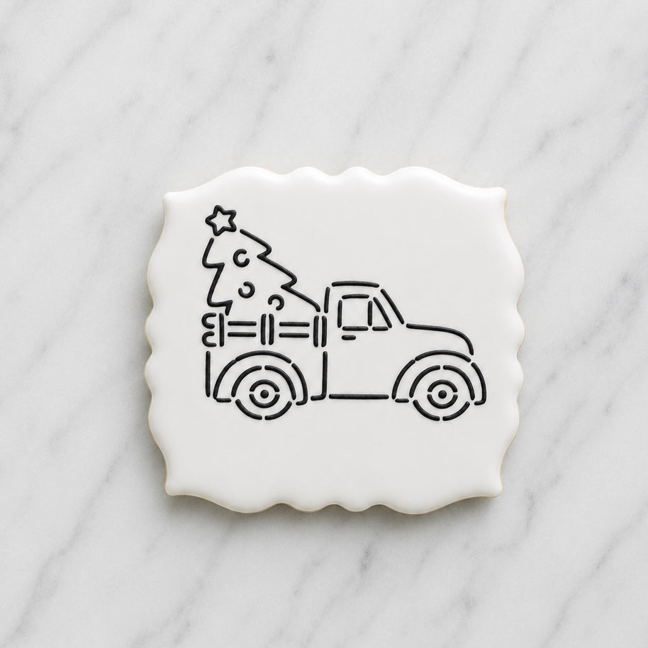 Christmas Truck PYO Cookie Stencil bakeartstencil