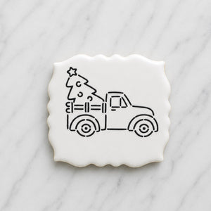 Christmas Truck PYO Cookie Stencil bakeartstencil