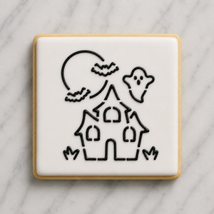 Haunted House PYO Cookie Stencil bakeartstencil