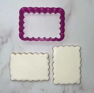 Rectangle Scalloped Cookie Cutter bakeartstencil