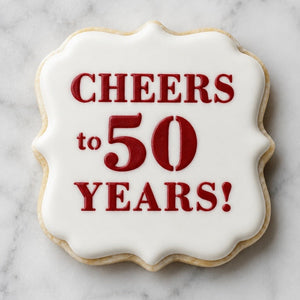 Cheers to 50 Years Cookie Stencil bakeartstencil