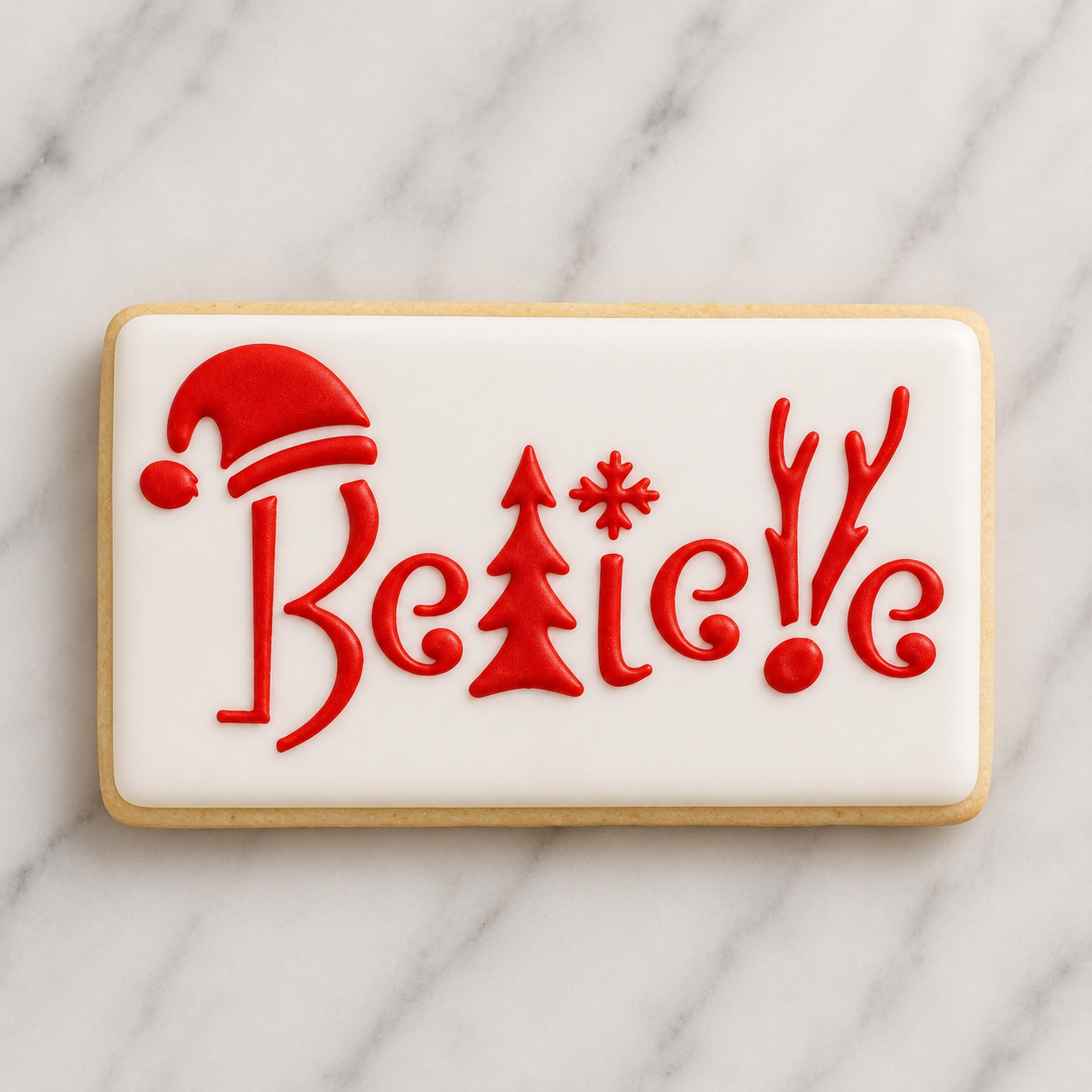 Fun Believe Cookie Stencil bakeartstencil