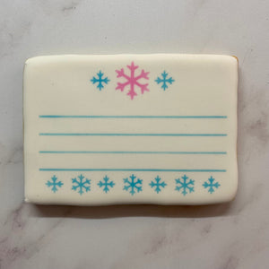 Winter Note Cookie Stencil bakeartstencil