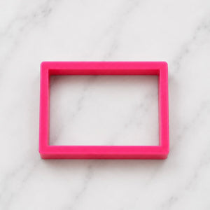 Rectangle Cookie Cutter in pink food-safe plastic