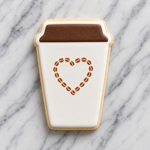 Heart Coffee Cup Cookie Cutter & Stencil bakeartstencil