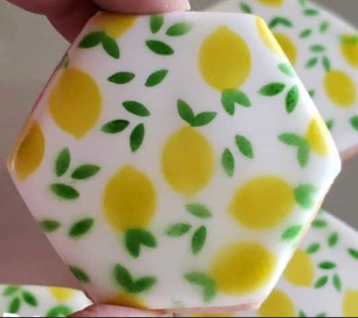 Leafy Lemon Pattern Stencil Set bakeartstencil
