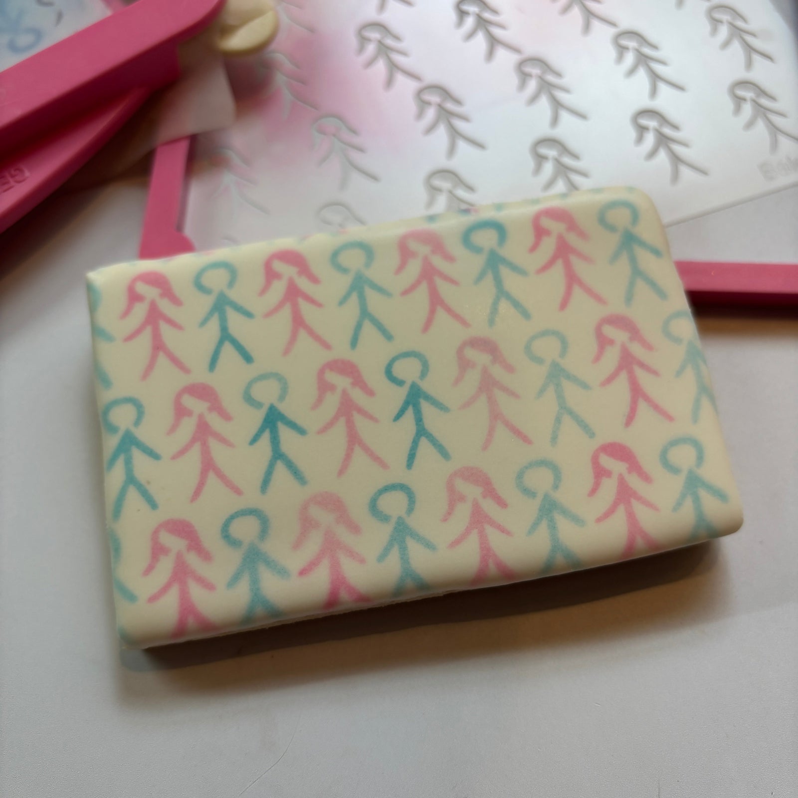 Kid Stick Figures Pattern Stencil bakeartstencil