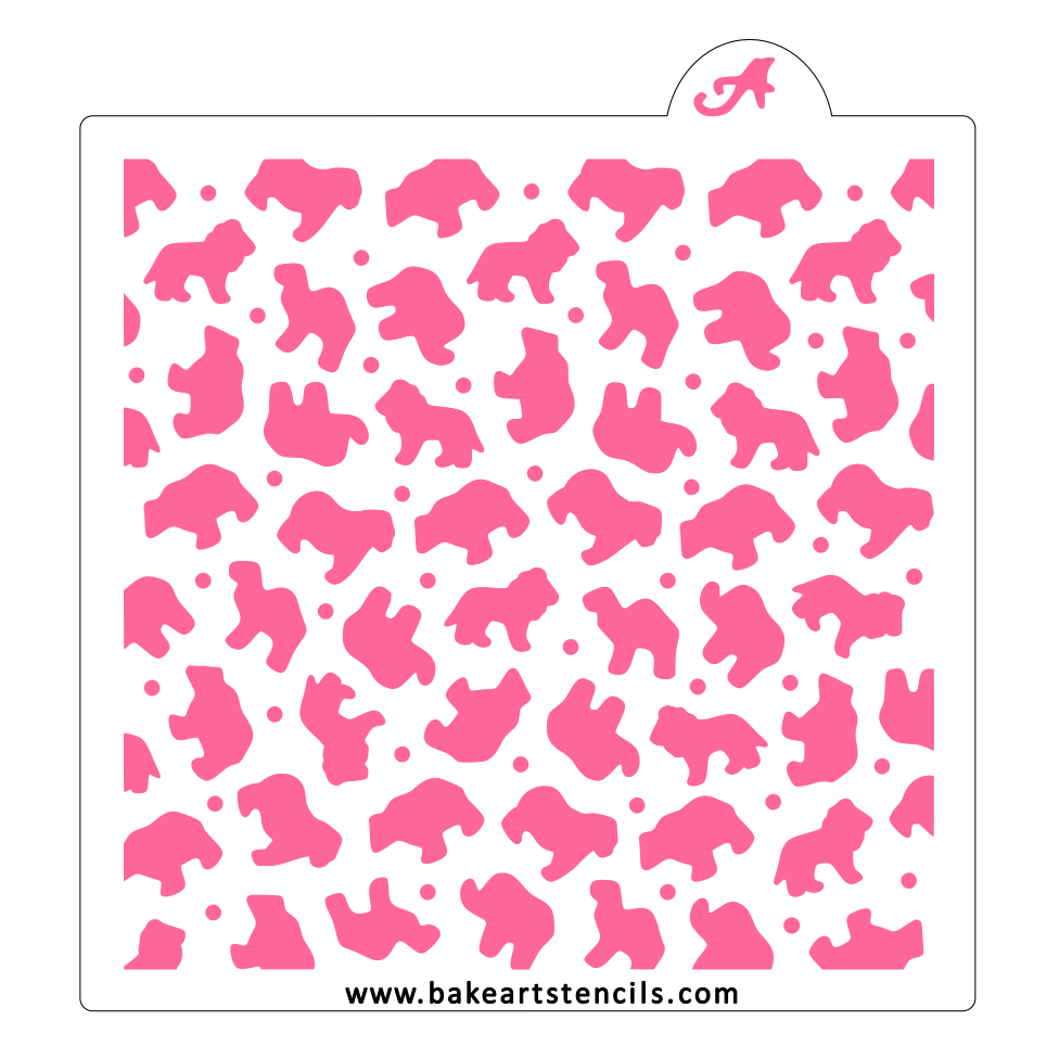 Animal Crackers Pattern Stencil Set bakeartstencil